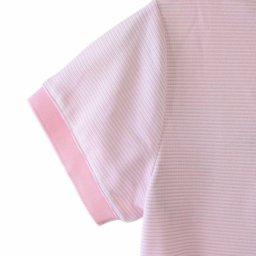 VIVA HEARTビバハート ゴルフウェア 半袖 ボーダー ポロシャツ ピンク