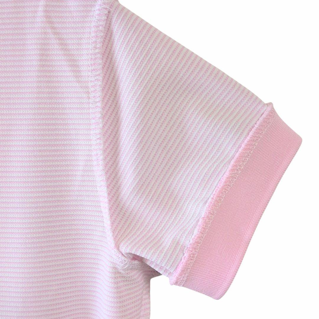 VIVA HEARTビバハート ゴルフウェア 半袖 ボーダー ポロシャツ ピンク