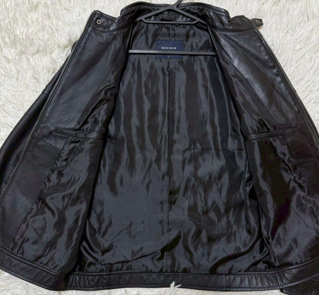 MIND BLOW ラムレザーライダース　ジャケット　Size L
