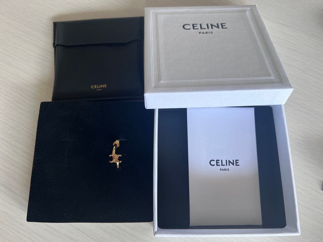 CELINE ゴールドフープピアス