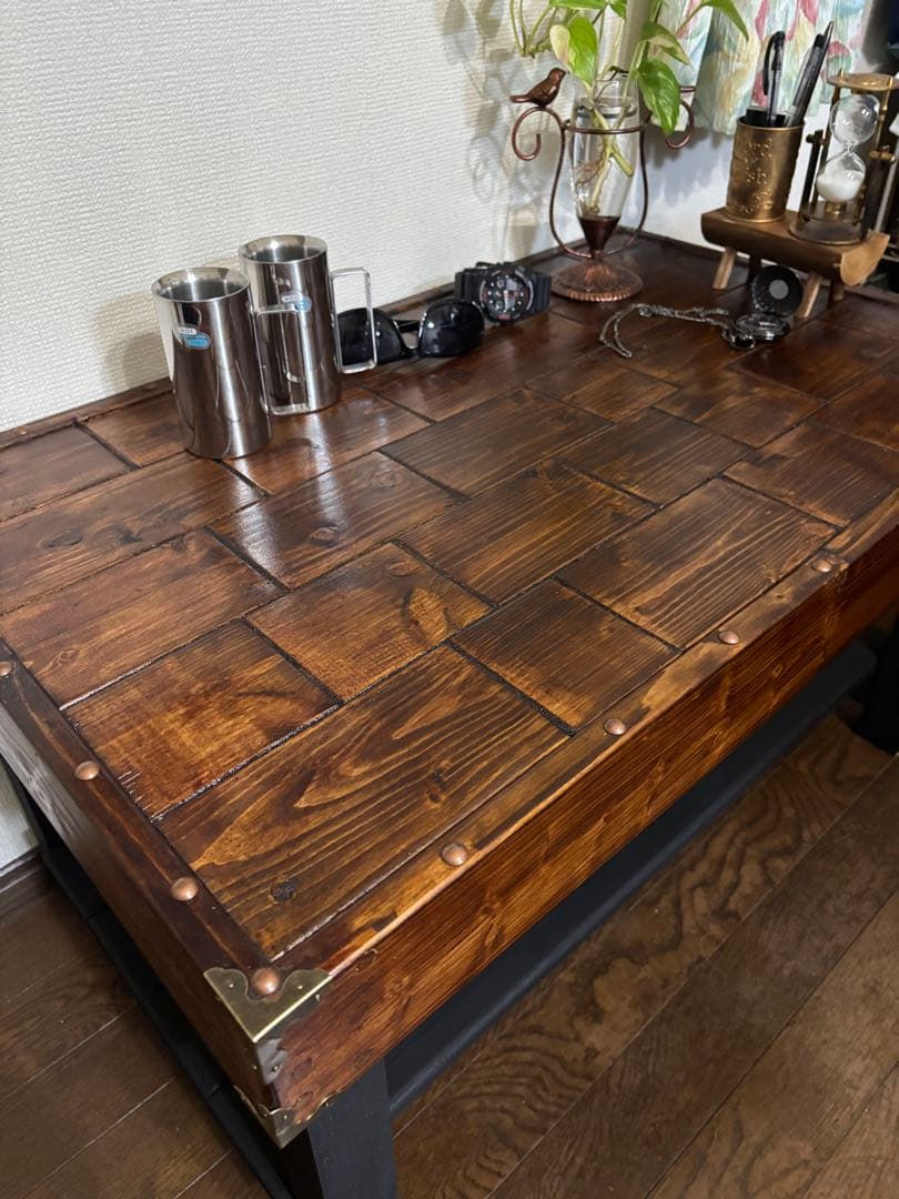 木製センターテーブル コーヒーテーブル ディスプレイラック