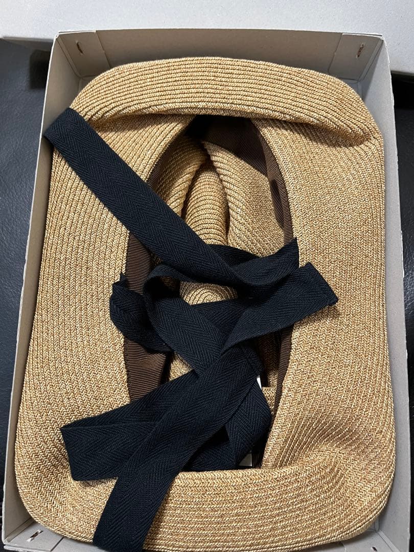 マチュアーハ　ガーデンリボン　麦わら帽子　ブリム11cm