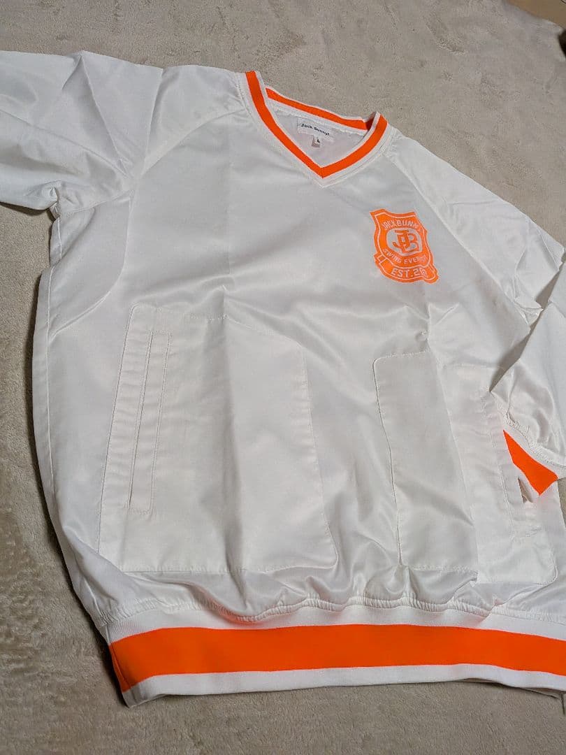 ジャックバニー　メンズ　プルオーバー　ジャケット　ホワイト　オレンジ