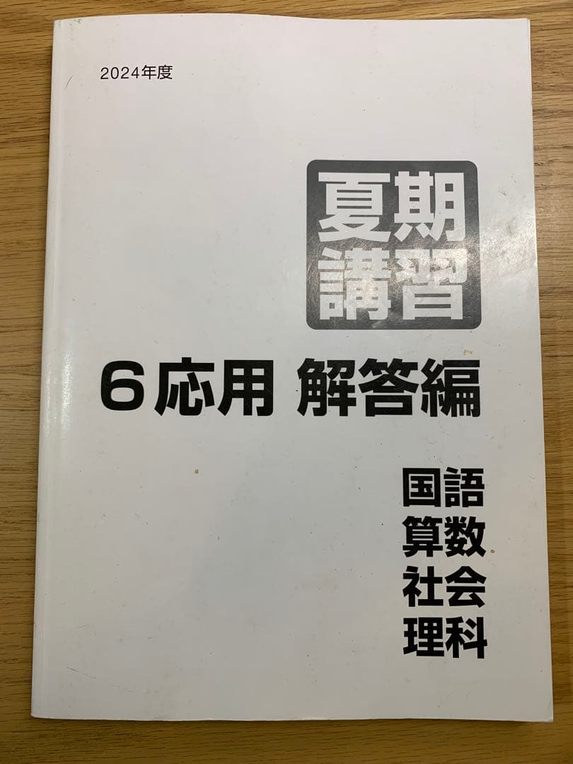 【美品】日能研 小6応用　夏期講習 国語/算数/理科/社会 2024