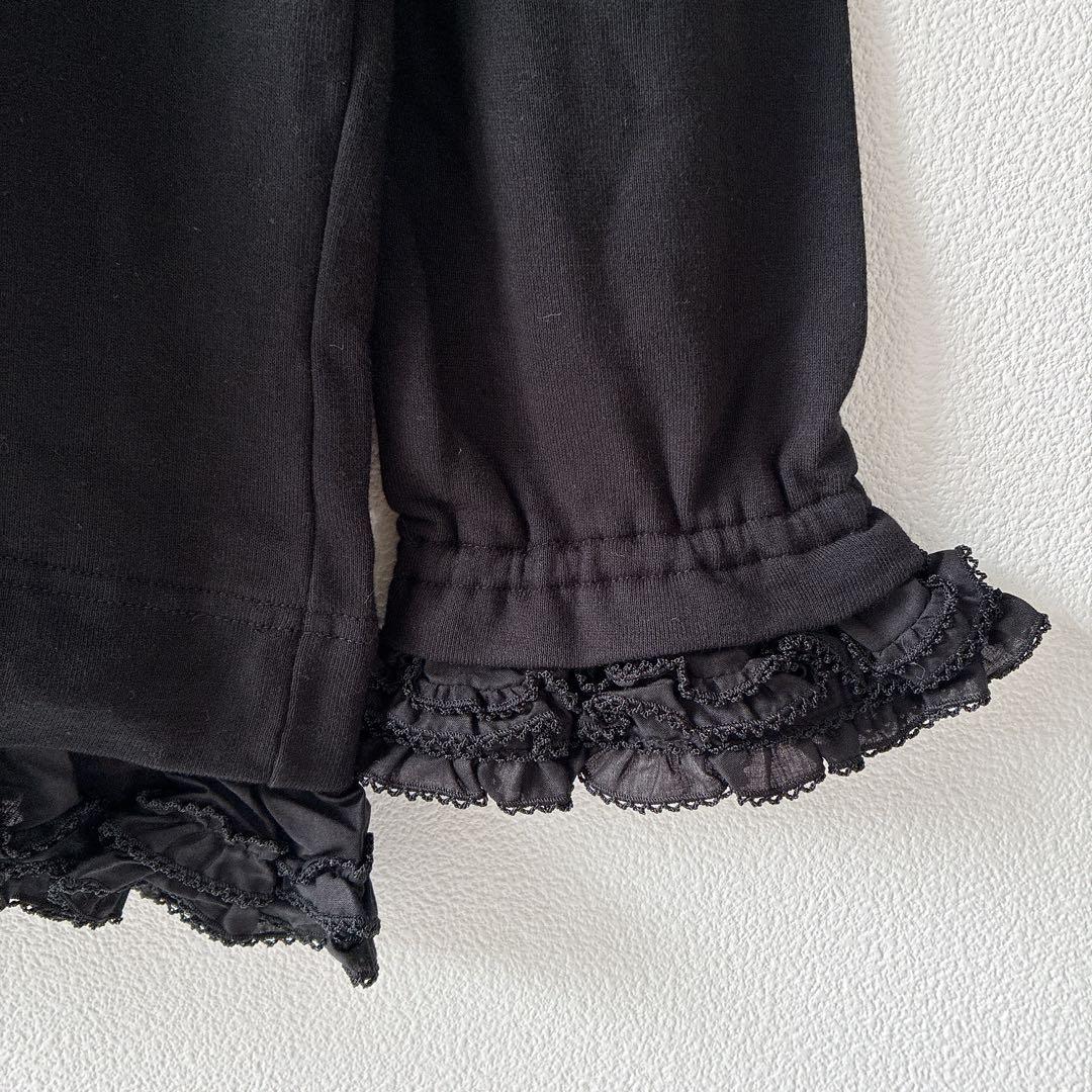 ピンクハウス　PINK HOUSE ピコフリル　黒　パーカー　刺繍　フード