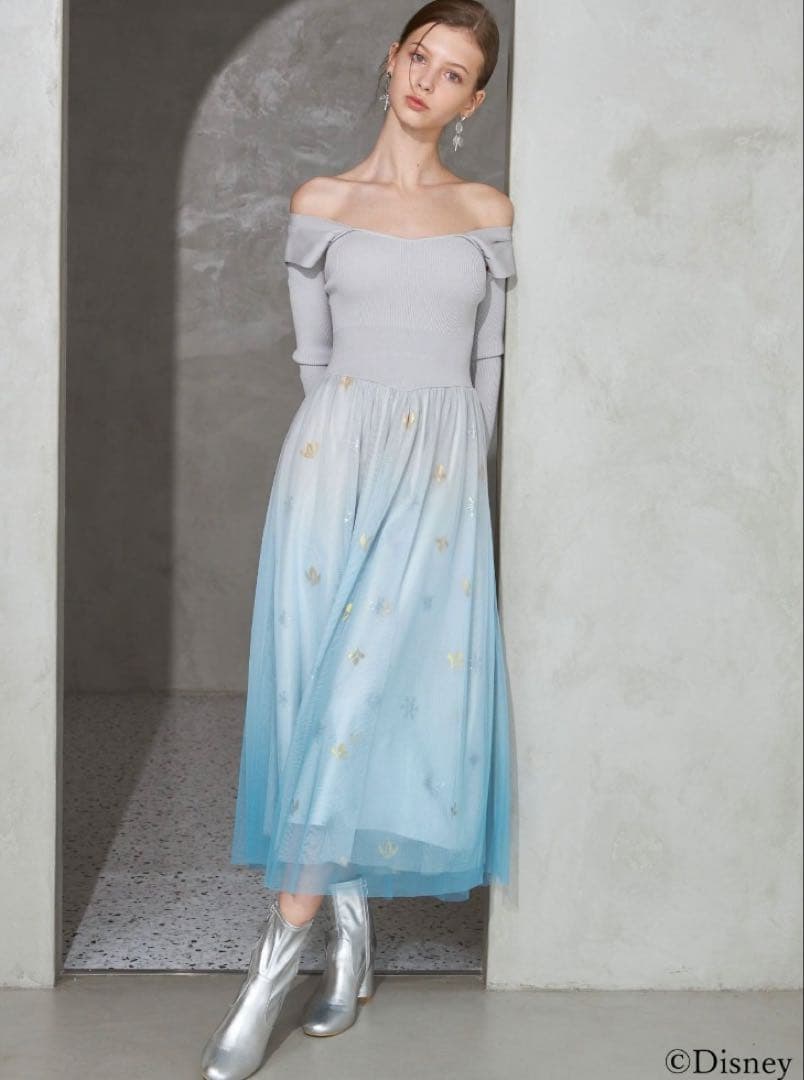 【新品】　アナと雪の女王　チュールドッキングワンピース　アナ雪　エルサ　ドレス