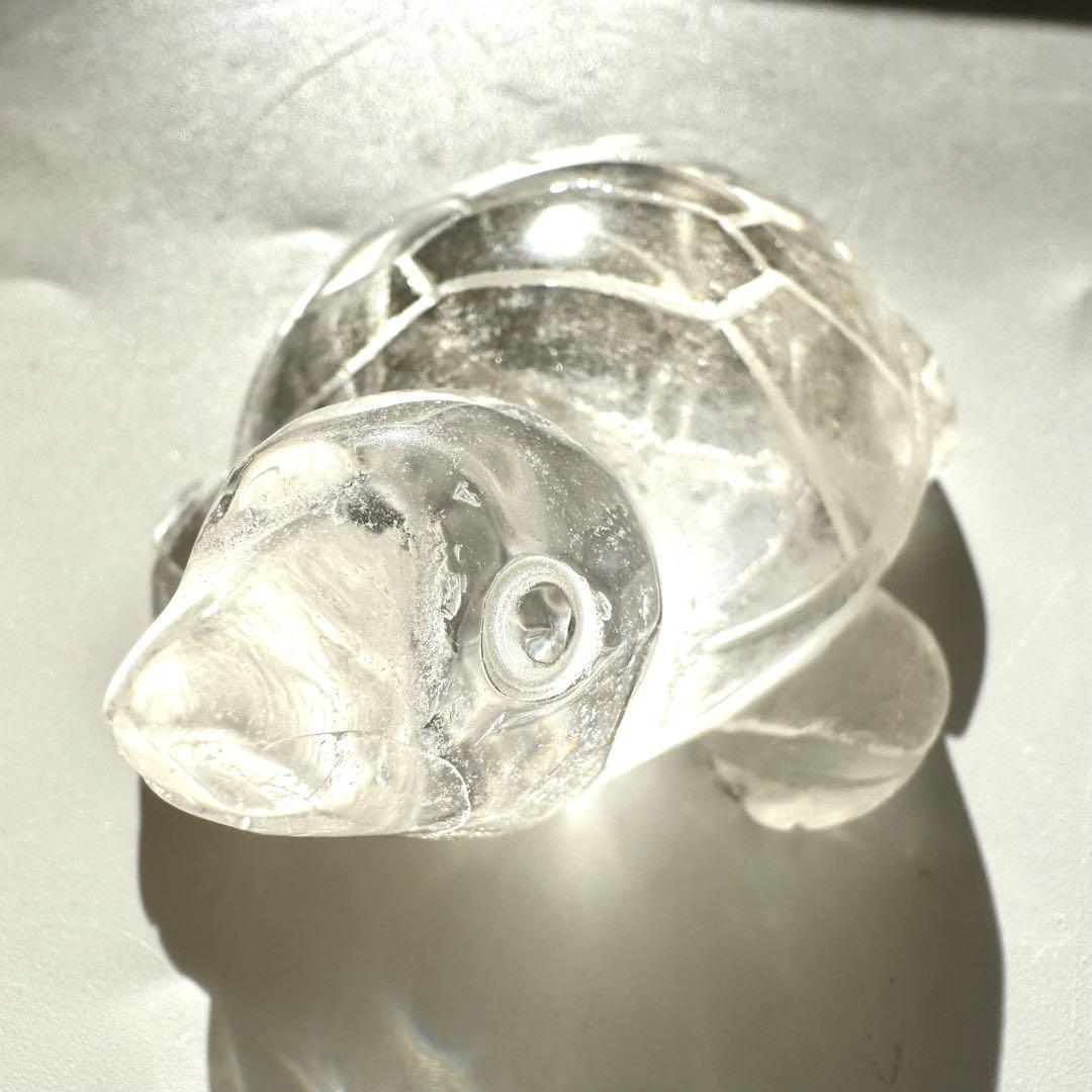 【彫刻置物】ヒマラヤ 綺麗☆天然水晶 カメ かめ 亀