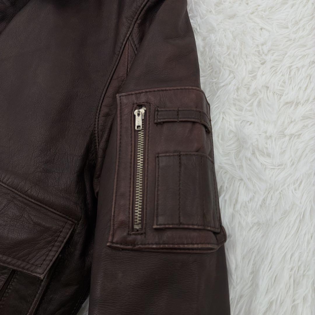 70s A-2 フライトジャケット レザージャケット ライナー付き 茶 M表記