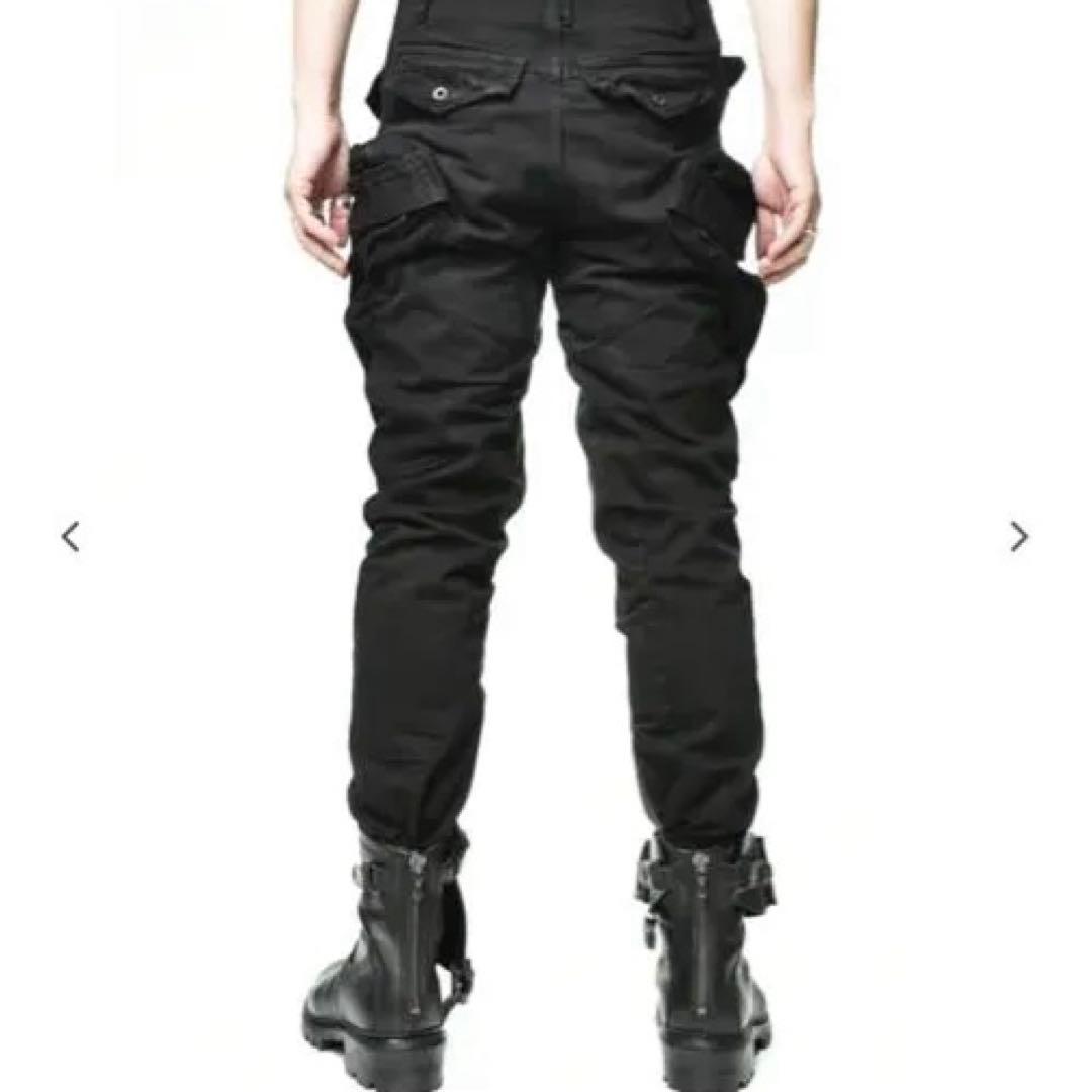 ユリウス　julius ブラックデニムカーゴパンツ