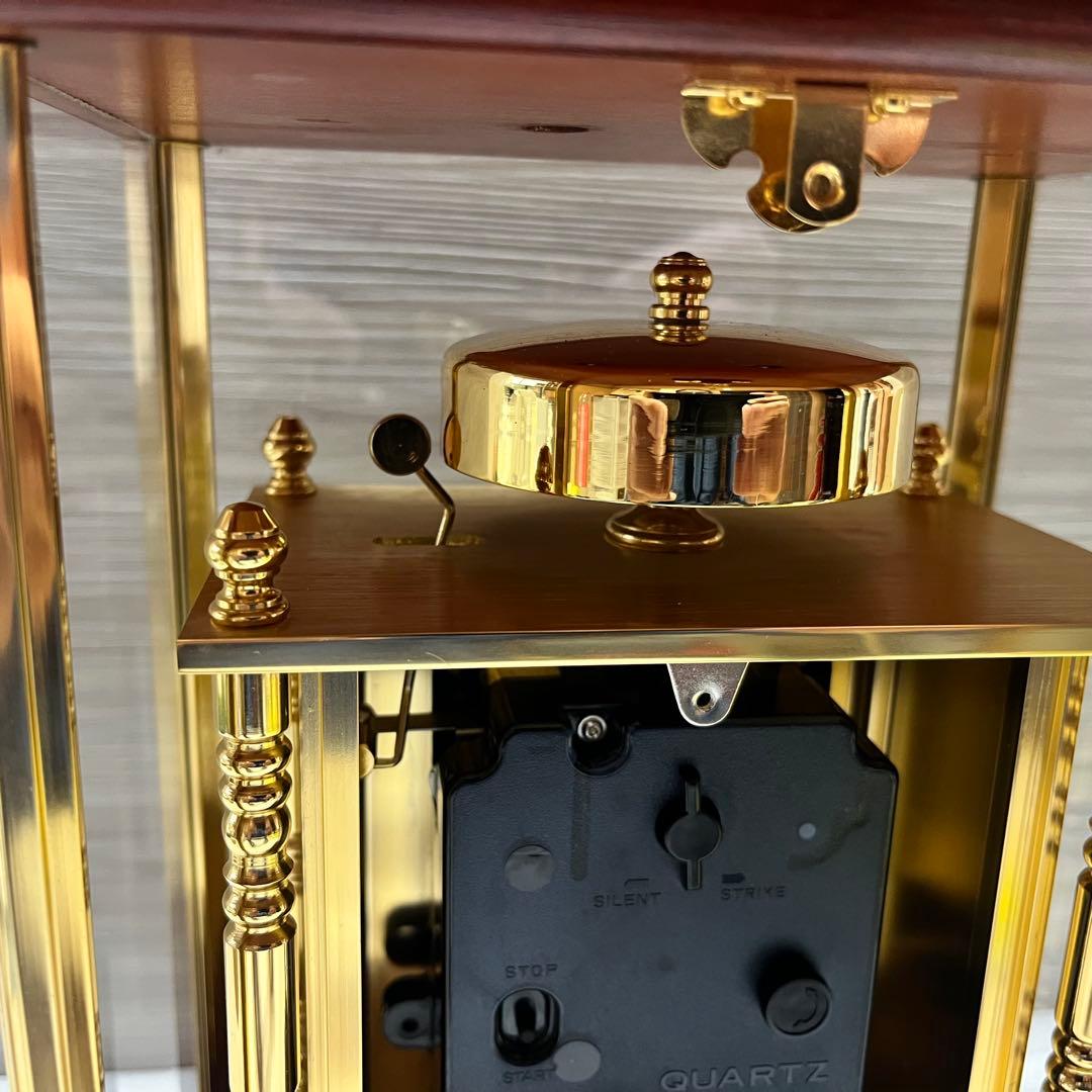 ピンクの猫　SEIKO QY352G 鐘打置時計