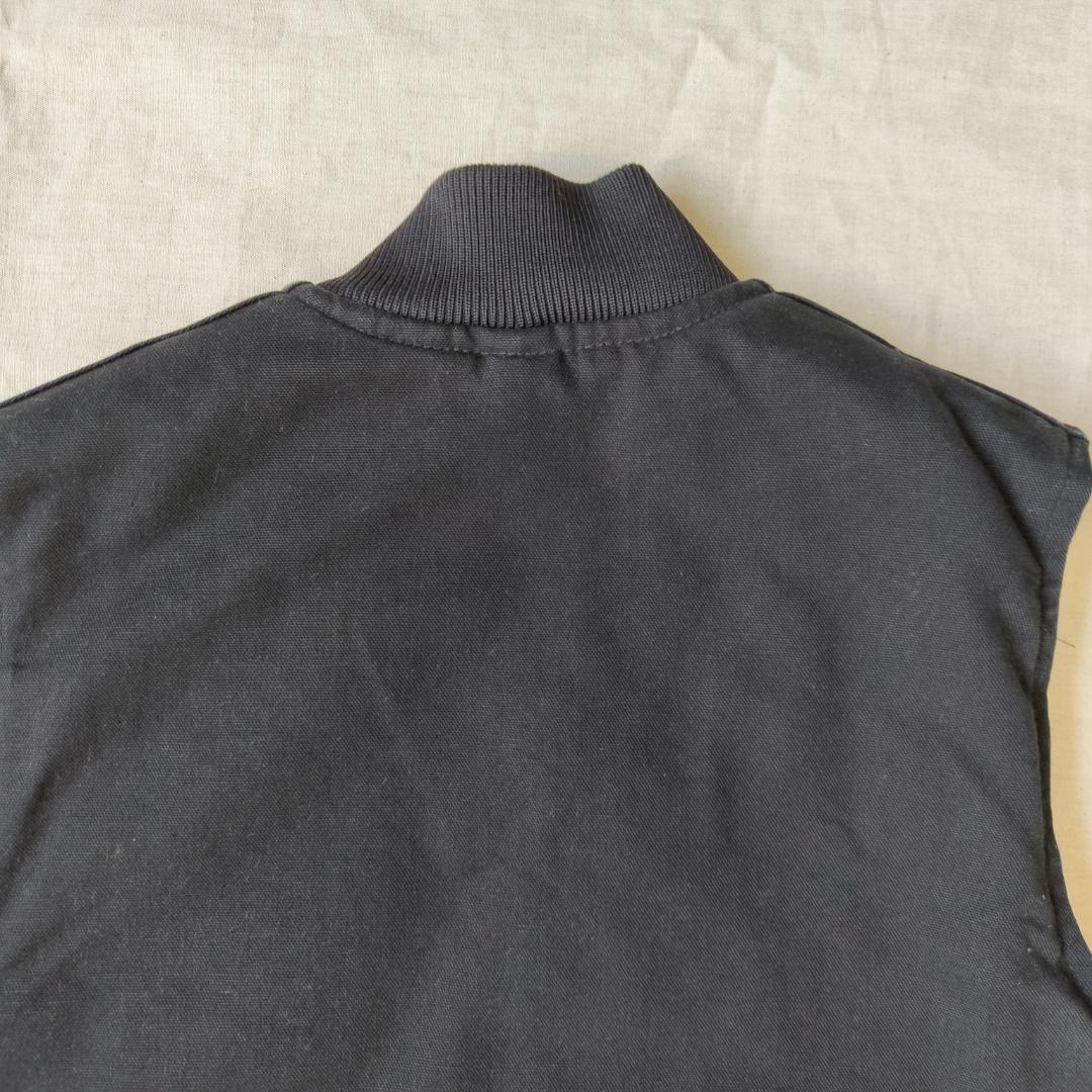 90s USA製 カーハート ダック ベスト 腰ゴム ブラック 黒 S