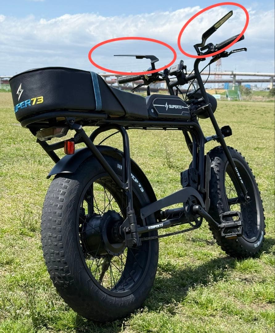 【最終値引】特注カスタムsuper73ミラーsuper73ロゴ付きミラーAタイプ