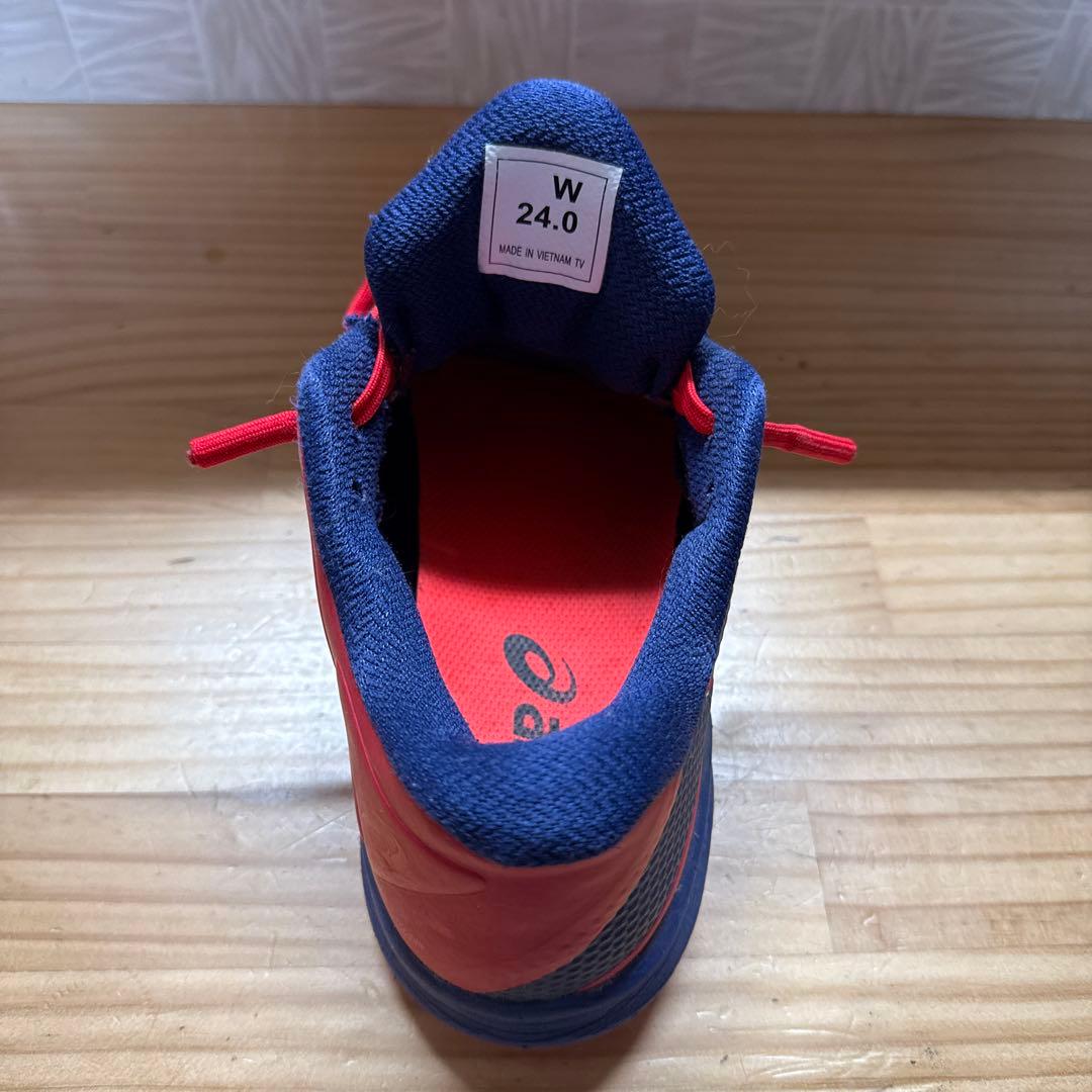 asics バレーボールシューズ 24.0cm 赤/青