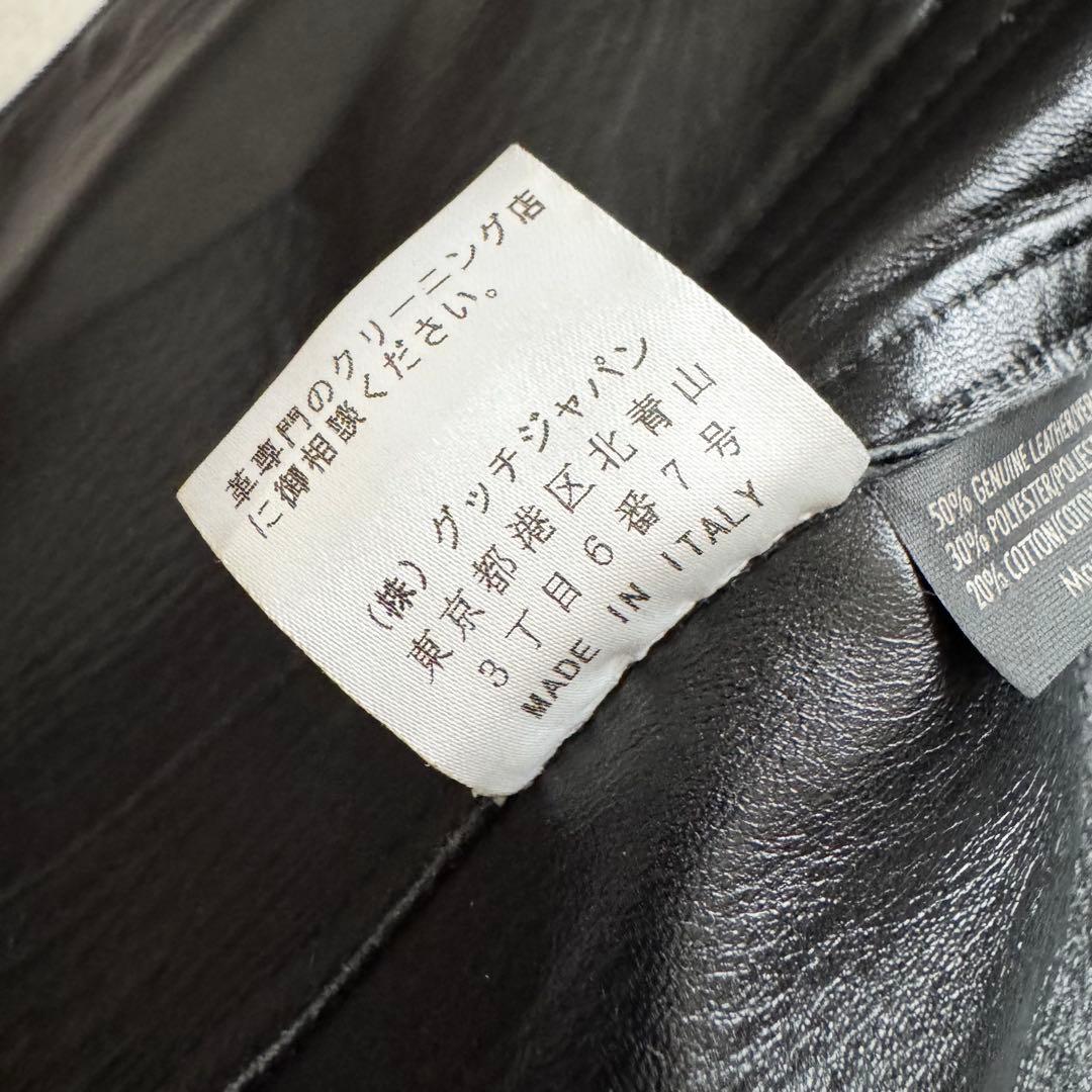 グッチ　トムフォード期　ライダース　レザージャケット　GGスプリーム　総柄　46