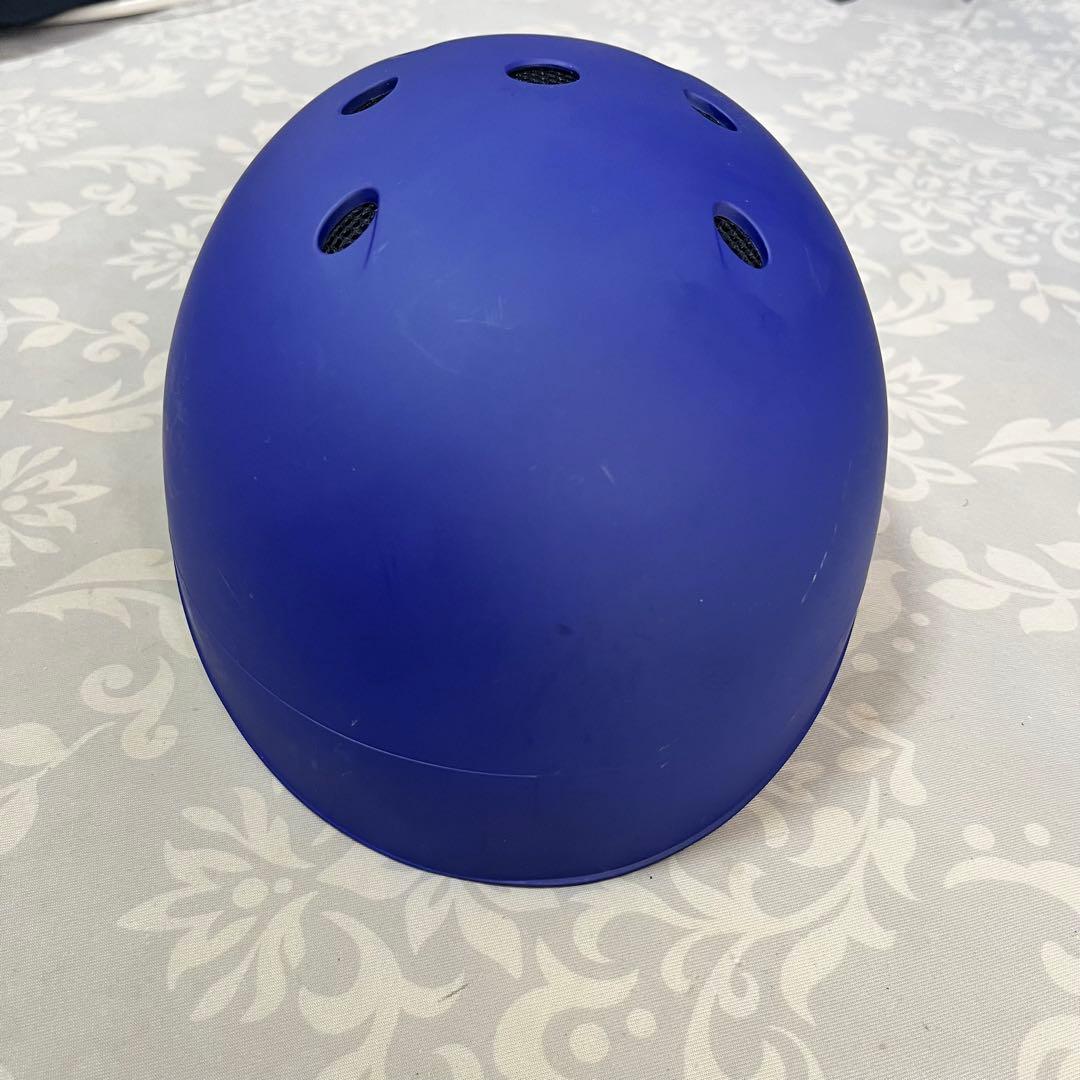 ミズノ 硬式用 つば付きキャッチャーヘルメット つや消しブルー　Oサイズ