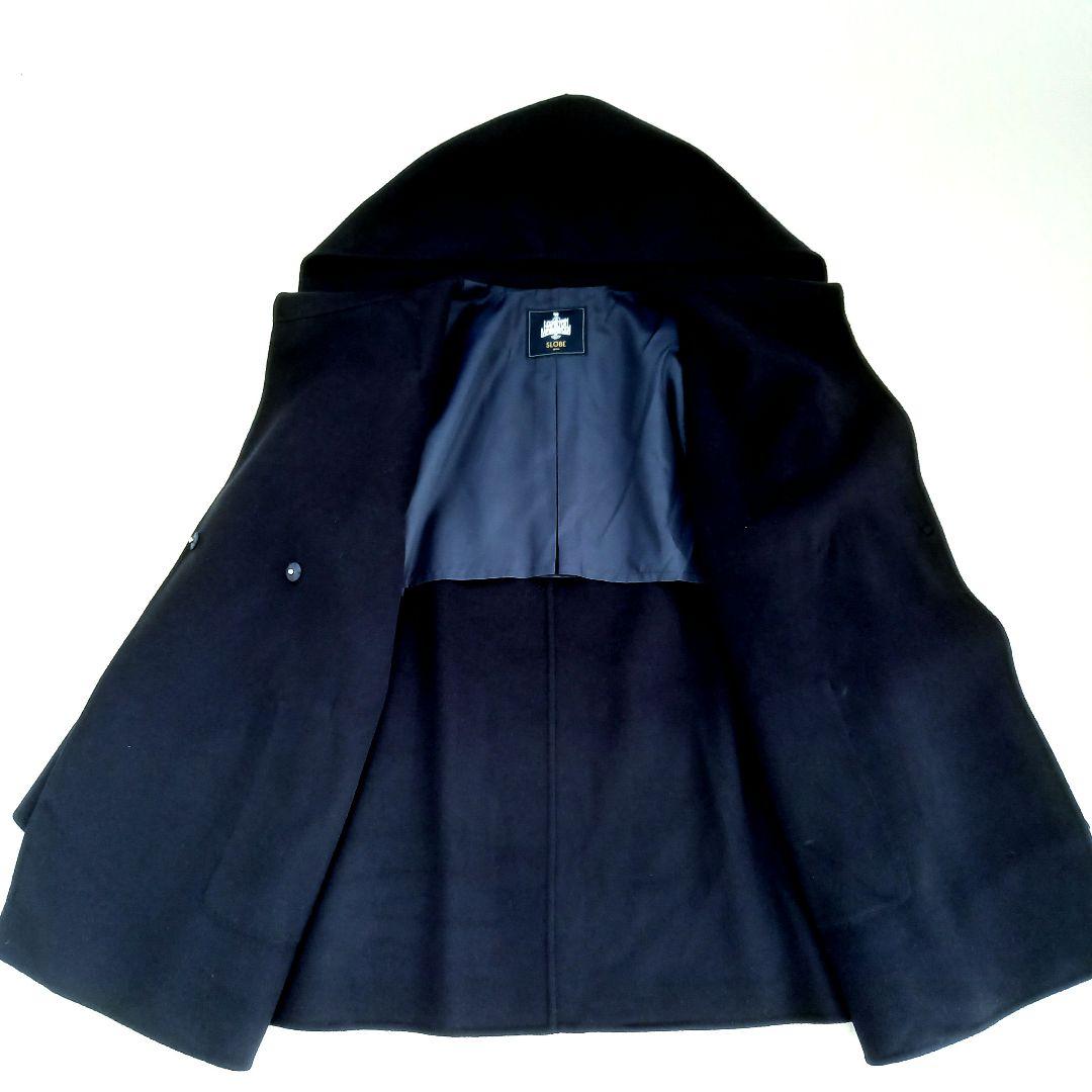 スローブイエナ ハミルトンダブルフェイスフードコート ウールリバー ネイビー