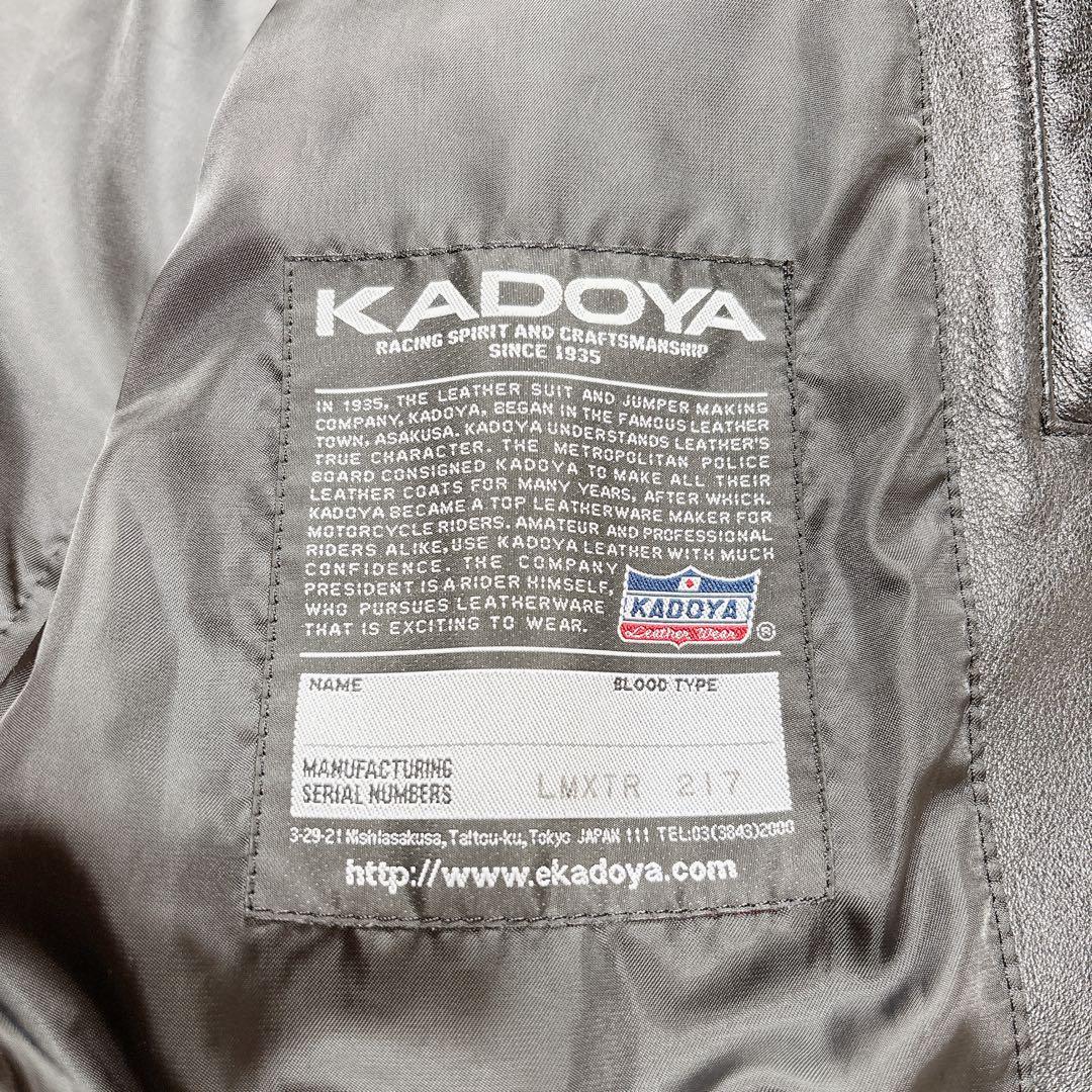 【美品】KADOYA カドヤ ダブルライダースジャケット 牛革 LL ブラック
