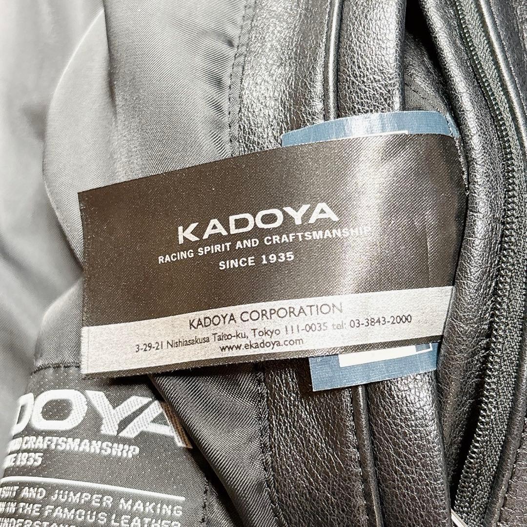 【美品】KADOYA カドヤ ダブルライダースジャケット 牛革 LL ブラック