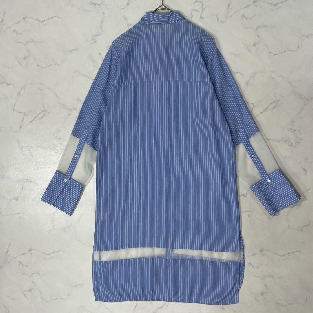 美品 AEWEN MOTOPH 日本製 長袖 ひざ丈 シャツ ワンピース 38