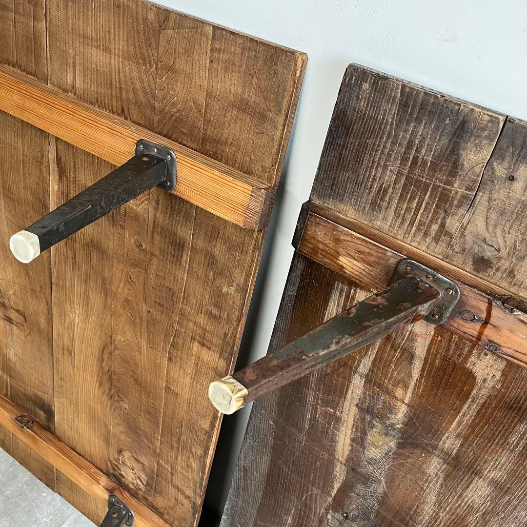 2点セット 欅 ケヤキ 折り畳みテーブル 展示台 z554