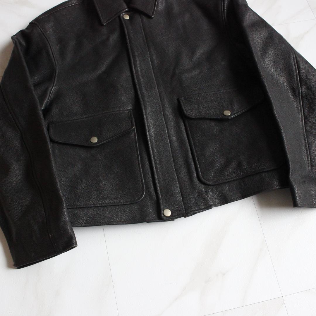 リアルレザージャケット A-2 ブラック 牛革 アジャスター