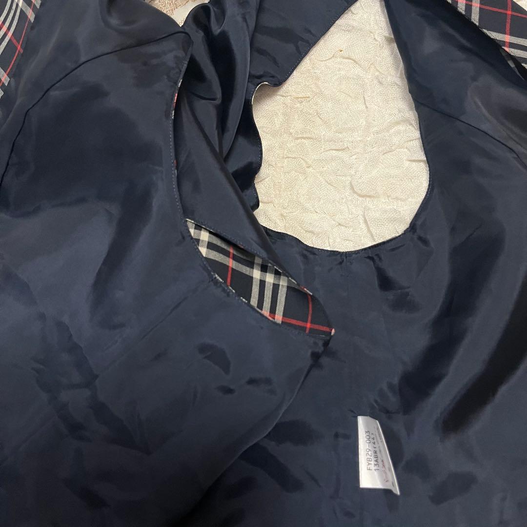 13サイズXL【Burberrys】ベスト ノバチェック 紺 金ボタン 毛ウール