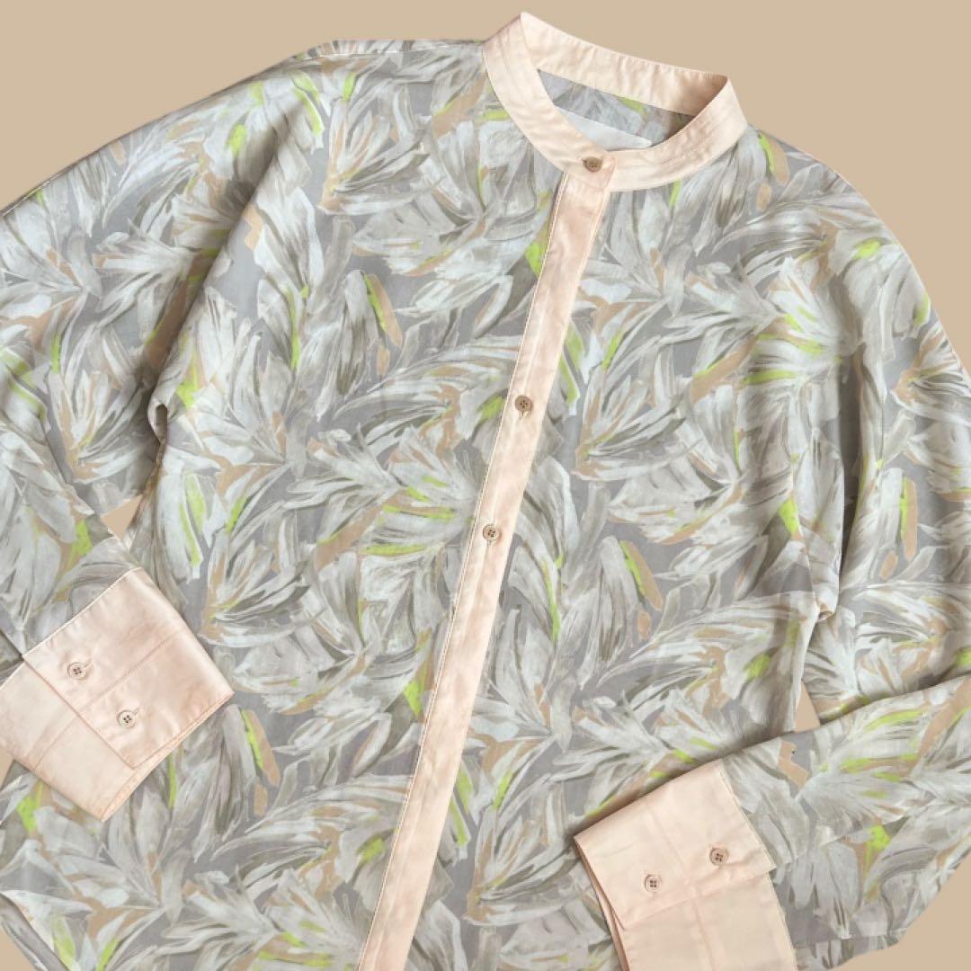 Kagaku様 TODAYFUL トゥデイフル スタンドカラー 総柄シャツ