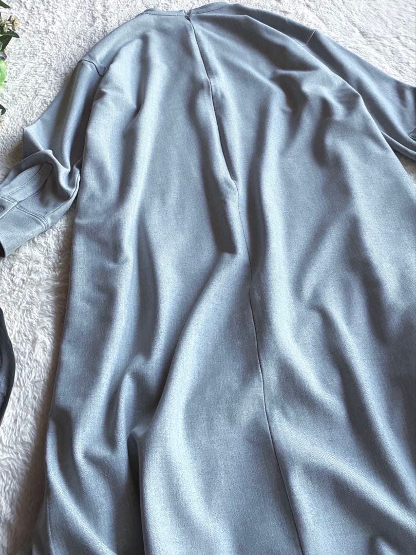 アンタイトル 新品同様上品グレー 春ロングワンピースゆったり体型カバー 日本製