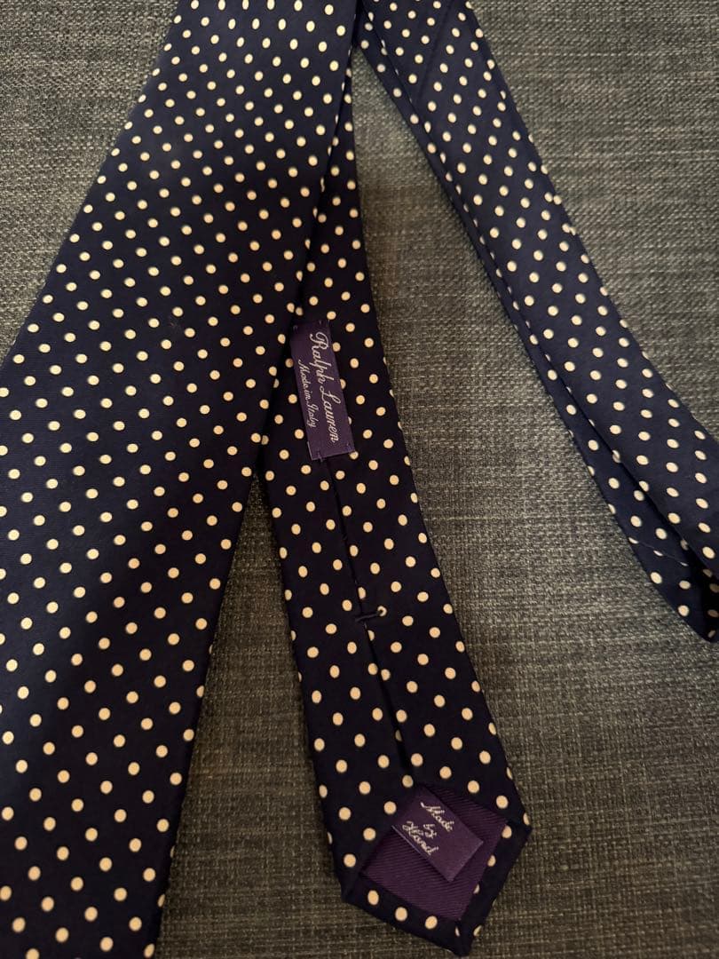 Ralph Lauren purple label ネイビー ドット柄 ネクタイ