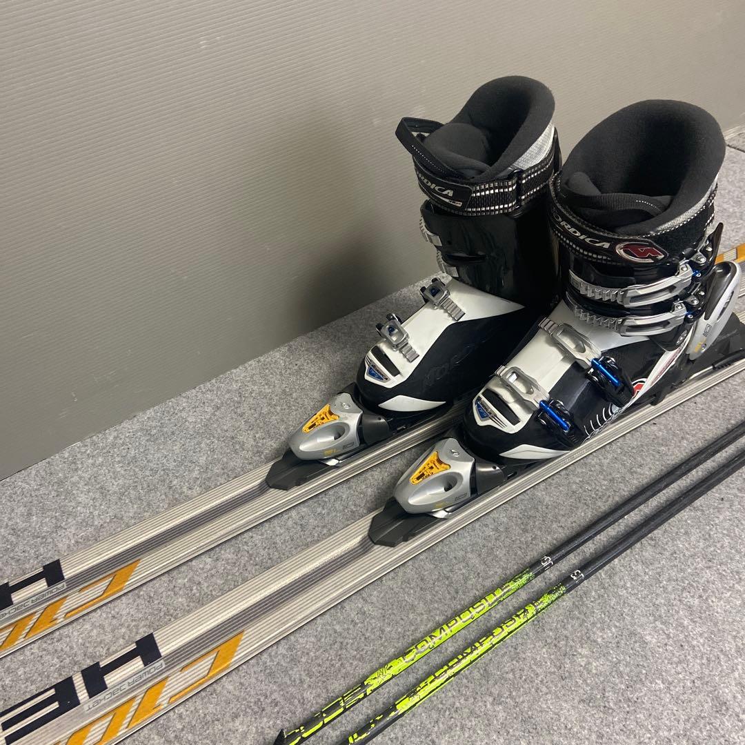 ★メンテナンス済　大人スキーセット　板163cm ブーツ 26~26.5cm