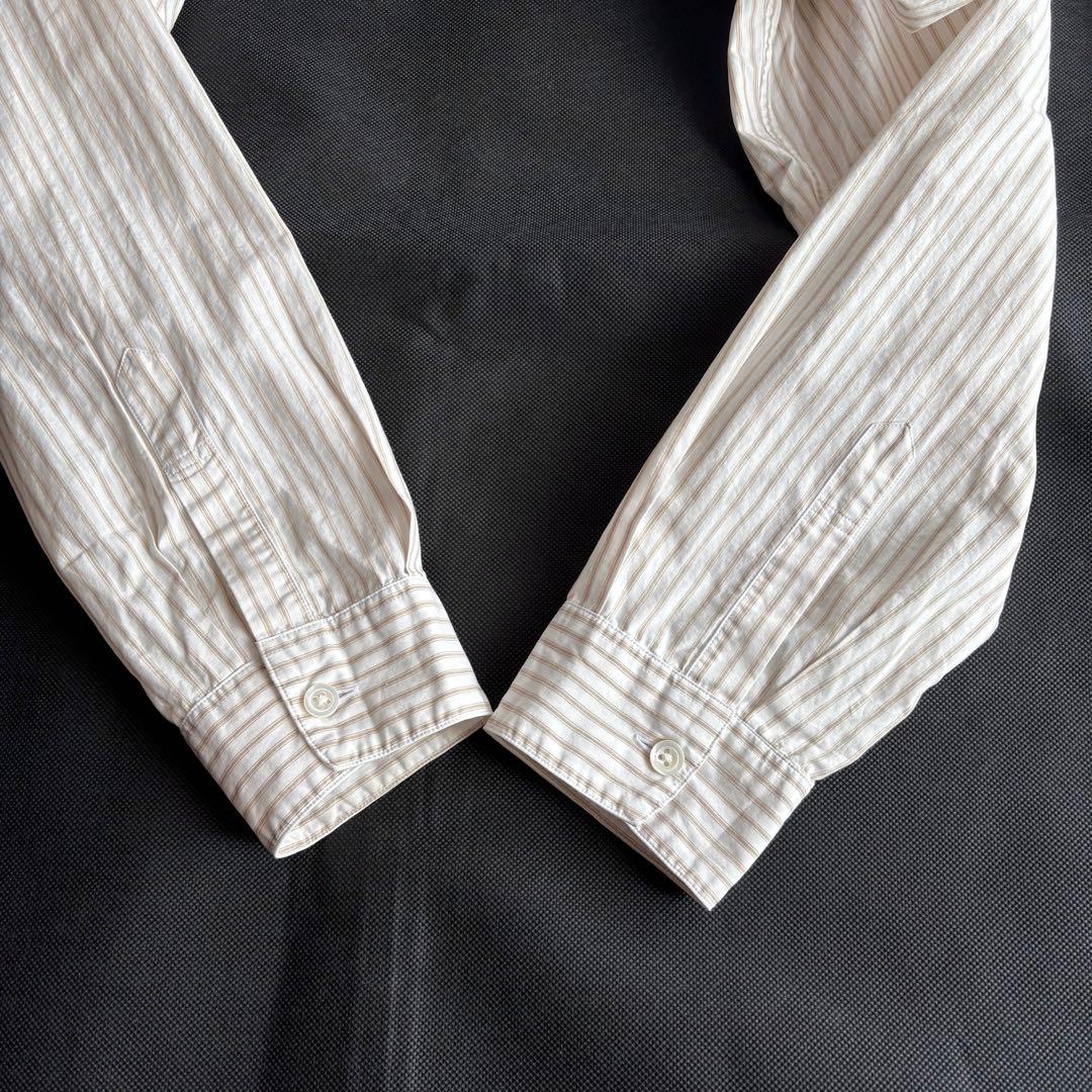 希少サイズ✨マーガレットハウエル コットン ストライプ バンドカラー シャツ Ⅲ