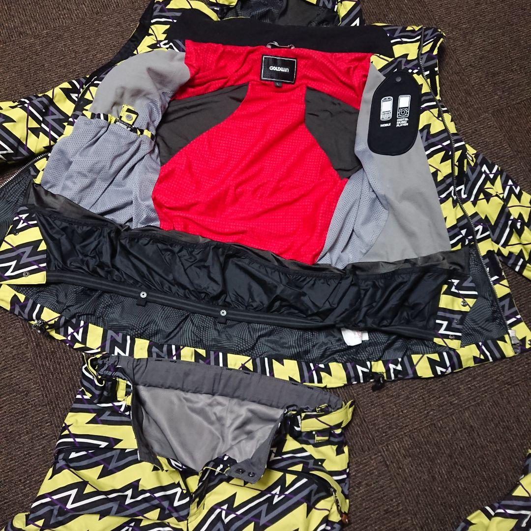 送料無料【GOLDWIN】稲妻柄上下セットアップ L/LL イエロー