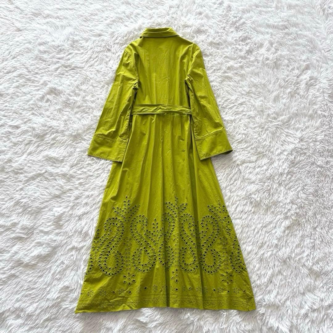 ザラ ワンピース L 大きいサイズ エンブロイダリー リボンベルト 刺繍 長袖