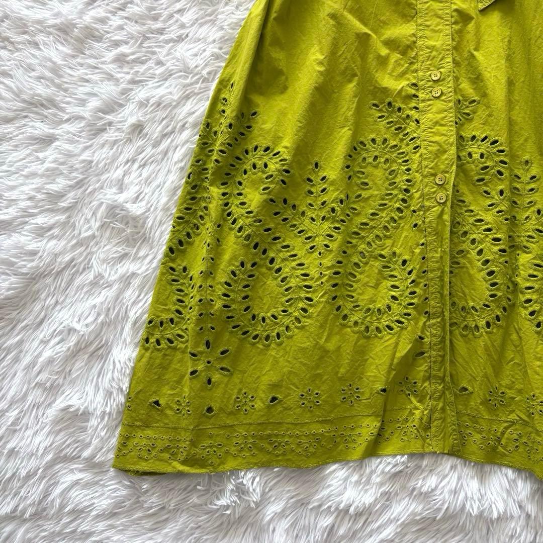 ザラ ワンピース L 大きいサイズ エンブロイダリー リボンベルト 刺繍 長袖