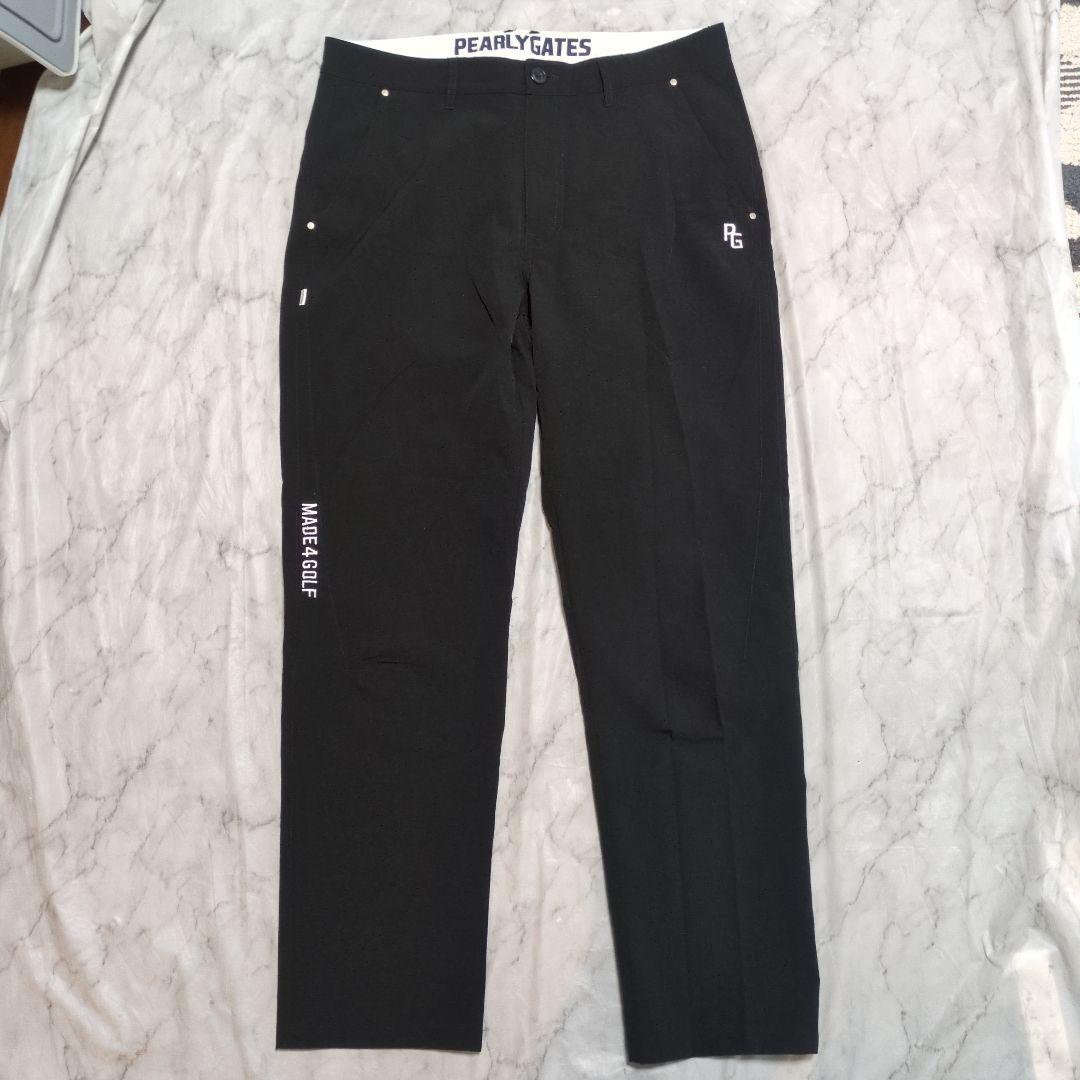 美品 パーリーゲイツ ゴルフ パンツ 黒 ブラック ロゴ PEARLY