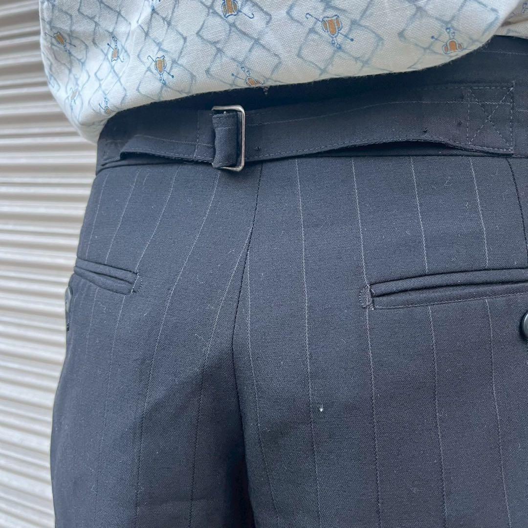 00s イタリア製 デザインスラックス ドレスパンツ タックパンツ W76cm