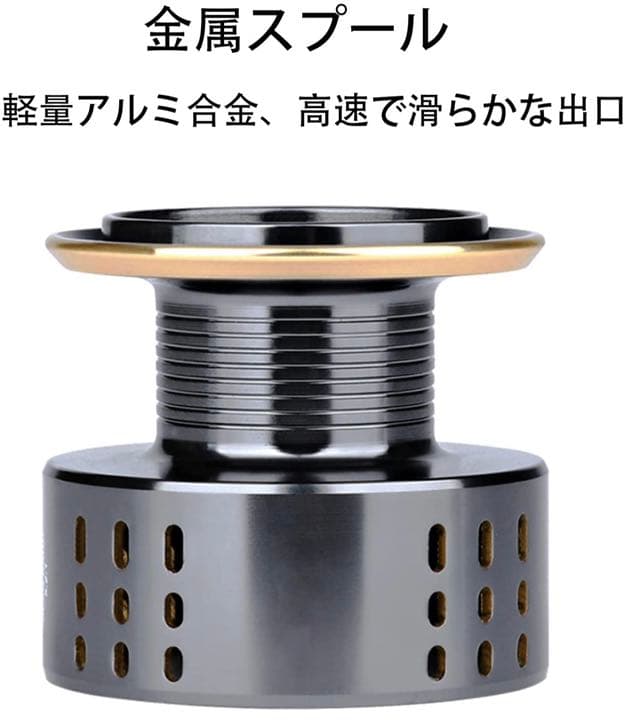 スピニングリール ギア比5.2:1 最大ドラグ力15Kg 強力な耐腐食性高速金属