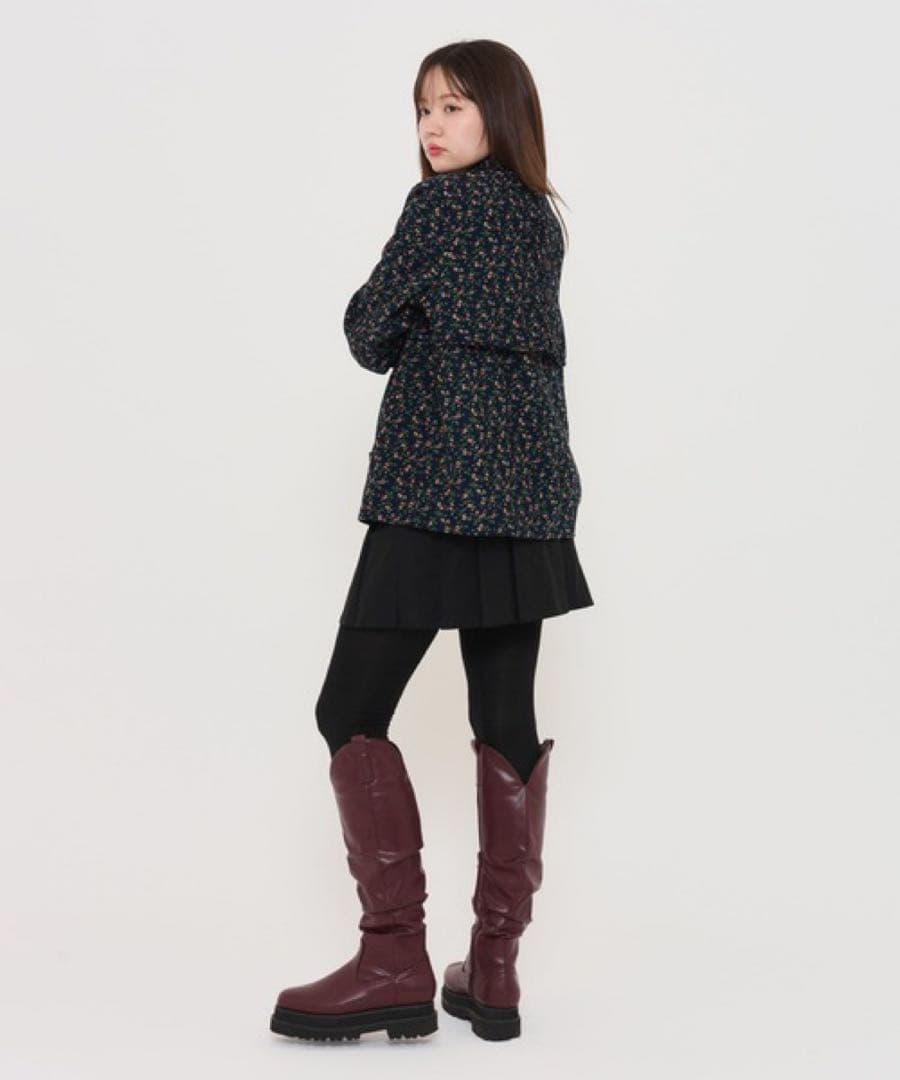 アンブレラヨーク 小花柄ジャケット TINA：JOJUN ネイビー