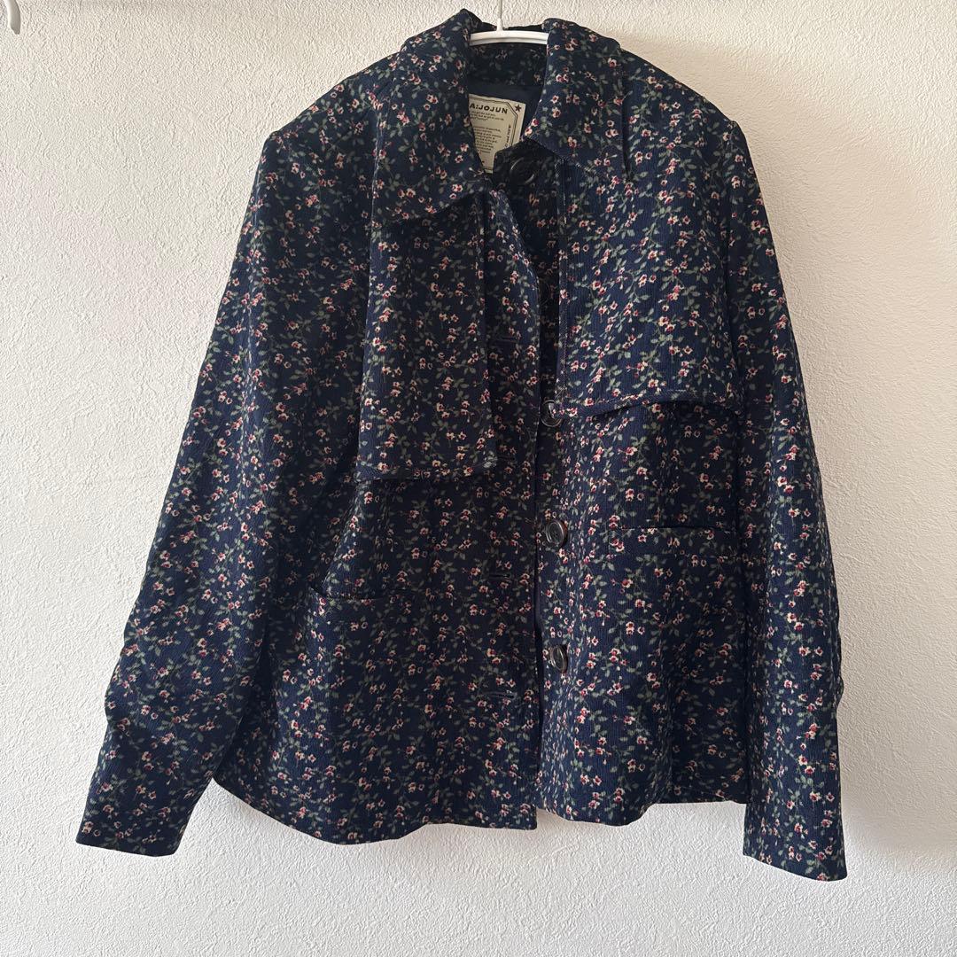 アンブレラヨーク 小花柄ジャケット TINA：JOJUN ネイビー