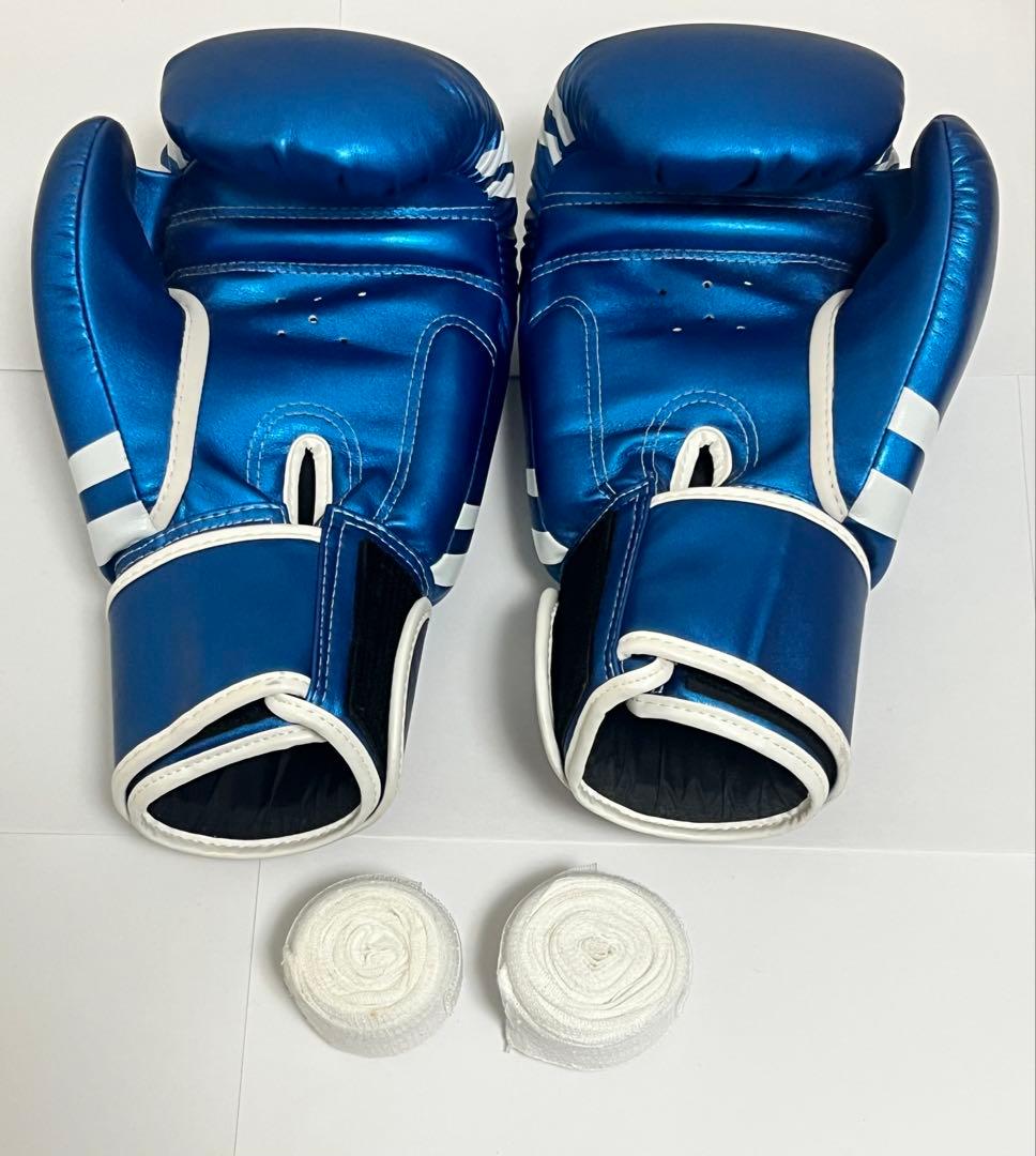 [おまけ]白のバンテージ2つ 14oz TWINS SN1 ボクシンググローブ青