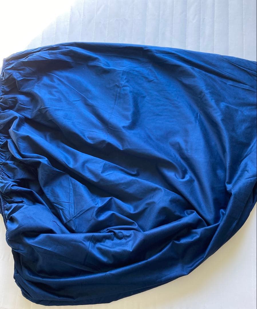 ラルフローレン ホーム ボックスシーツ ダブルサイズ ネイビー 美品