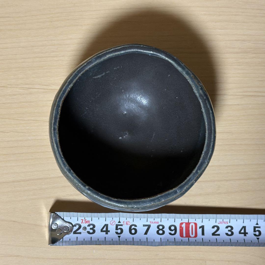 本田あつみ　蓋もの　ふたもの　器　ボウル　青　陶器　flower 花