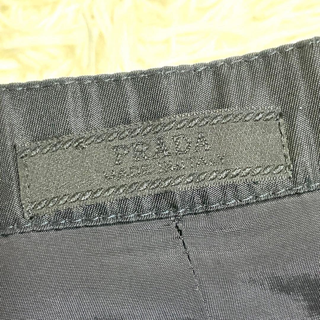 PRADA プラダ タイトスカート ひざ丈 ナイロン ロゴボタン イタリア製 黒