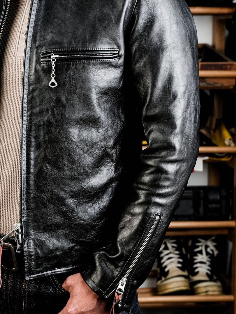 茶芯ホースハイド singleriderライダースジャケットサイズL