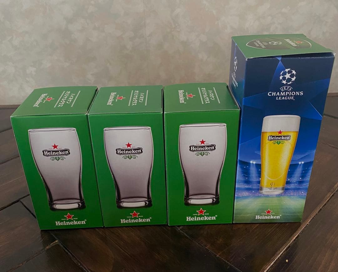 ハイネケンUEFA Champions Leagueコレクショングラス4点未使用