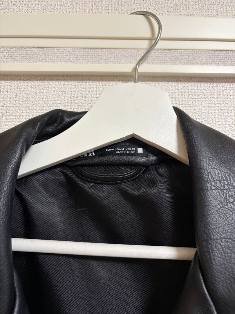 ZARA ザラ ブラック ダブルライダースジャケット Ｍ