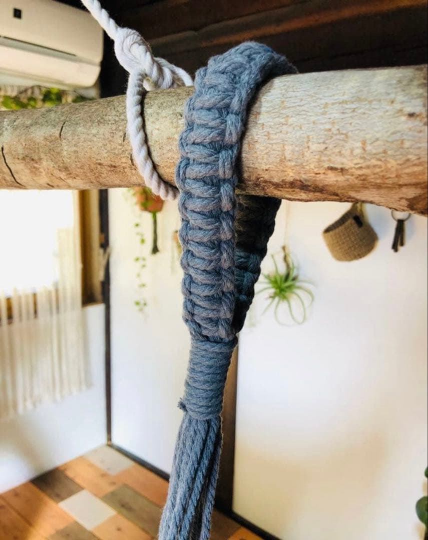 ハンモック　チェアー型　マクラメ　グレー