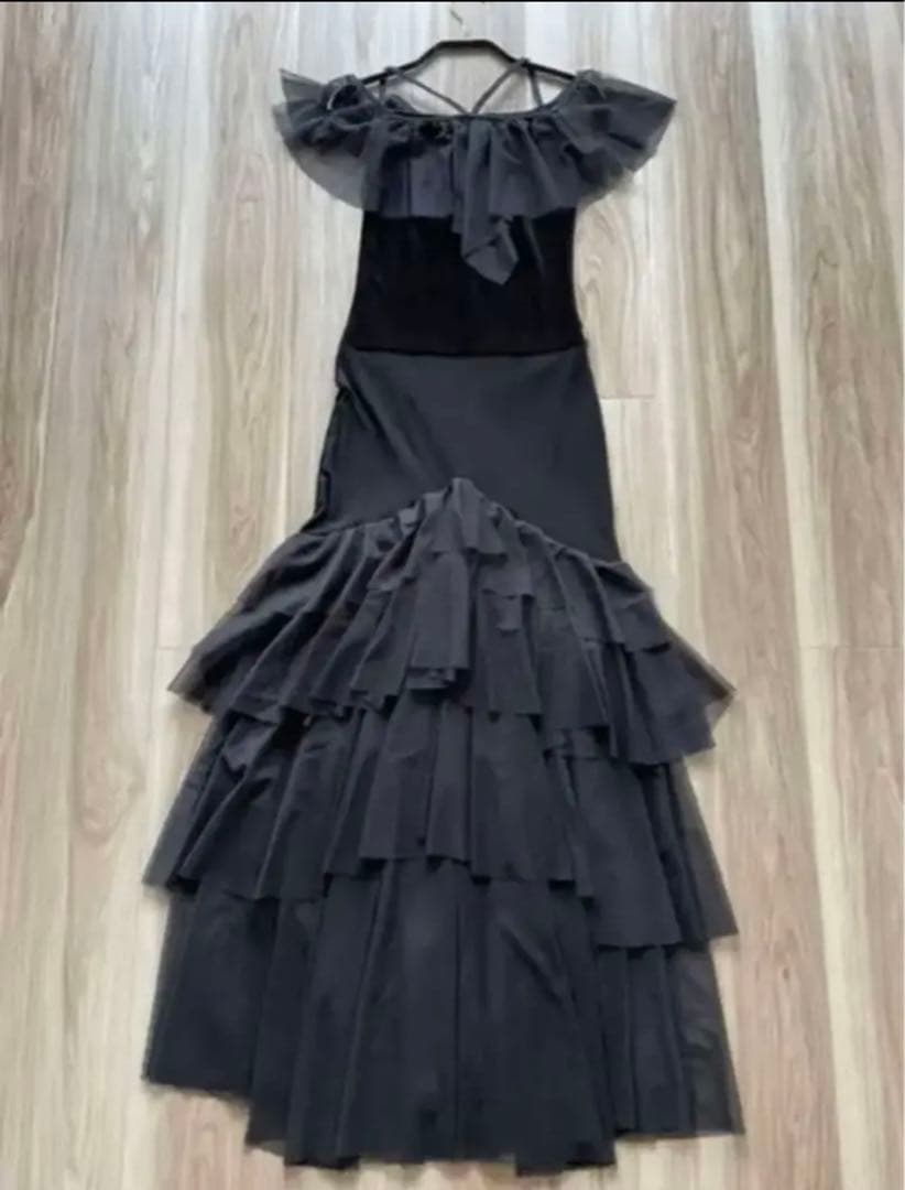 タイムSALE‼️黒メッシュとベロアのドレス