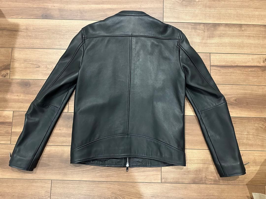 ブラックレザーシングルライダースジャケット　united tokyo