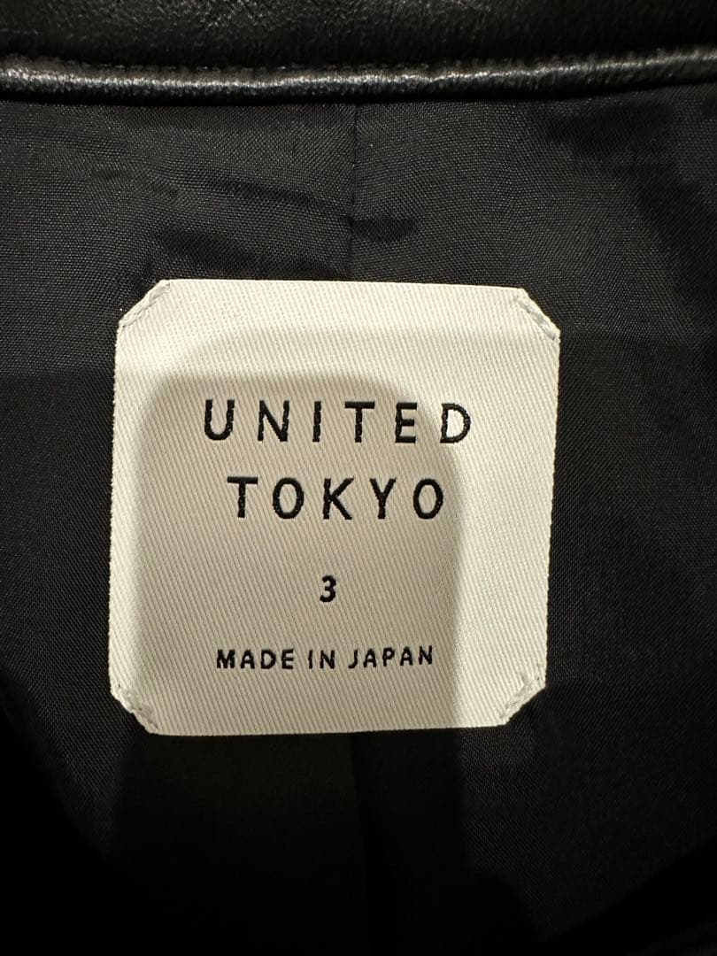 ブラックレザーシングルライダースジャケット　united tokyo